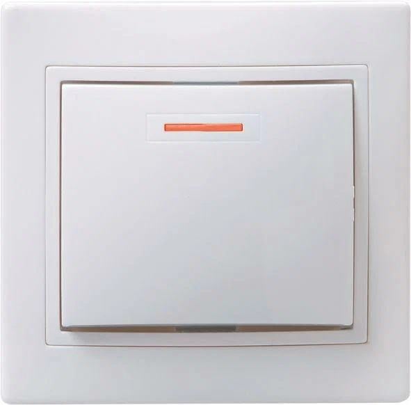 Выключатель IEK EVK11-K01-10-DM 1-кл. СП Кварта 10А IP20 ВС10-1-1-КБ с индикацией белый