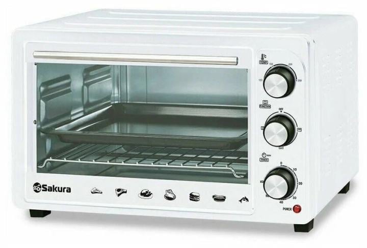 (Поврежденная упаковка) Духовка электро SAKURA SA-7025W 1500Вт 30л таймер бел