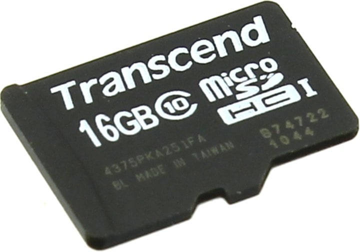 Transcend <TS16GUSDC10> microSDHC Memory  Card 16Gb Class10
