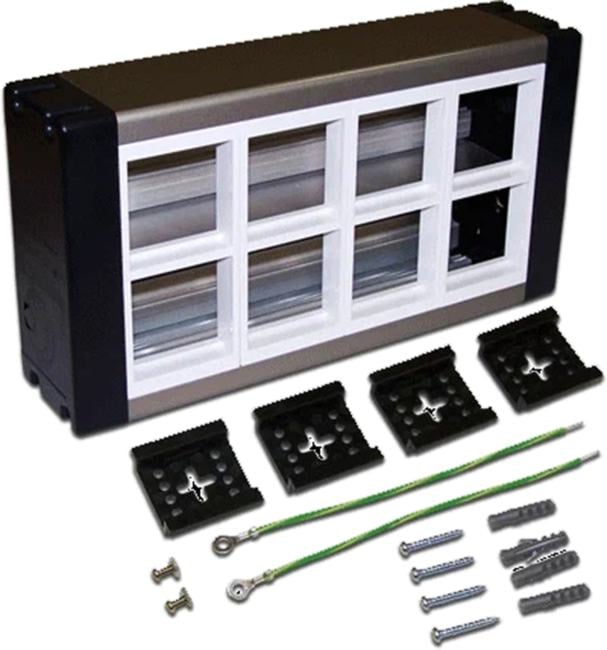 Блок Lanmaster LAN-WA-WBK2-F45/8 нстенный, сдвоенный, на 8 модулей  Mosaic  45x45