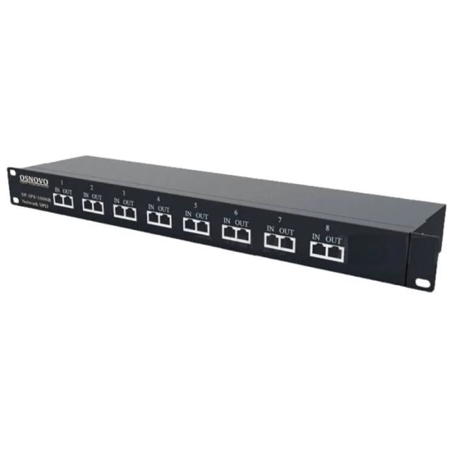 Грозозащита OSNOVO SP-IP8/1000R для локальной вычислительной сети (скорость до 1000Мбит/с) на  8  портов.Двухступ.защита
