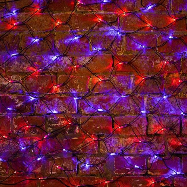 215-013 Гирлянда Сеть 2х0,7м 176 LED КРАСНЫЙ/СИНИЙ  черный ПВХ IP65