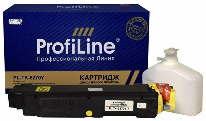 Тонер-картридж ProfiLine PL-TK-5270Y для Kyocera EcoSys M6230/M6630/P6230/P6630 с  бункером  yellow  6000 копий