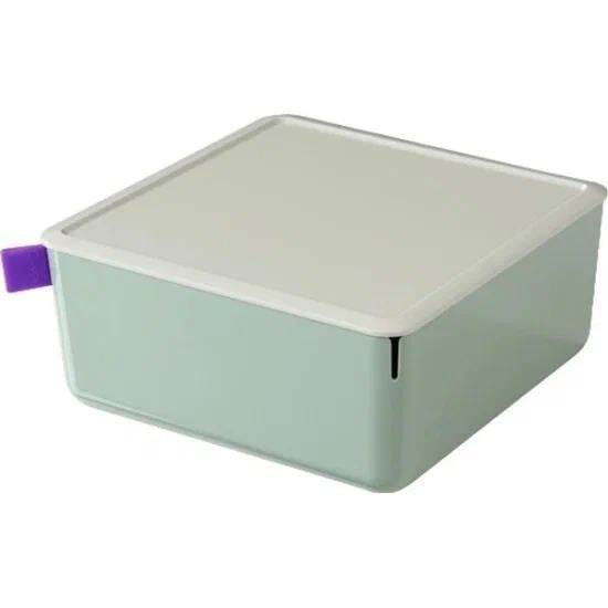 Короб для хранения Deli XDM11green  1отд.  212x212x93.5мм  зеленый/серый пластик