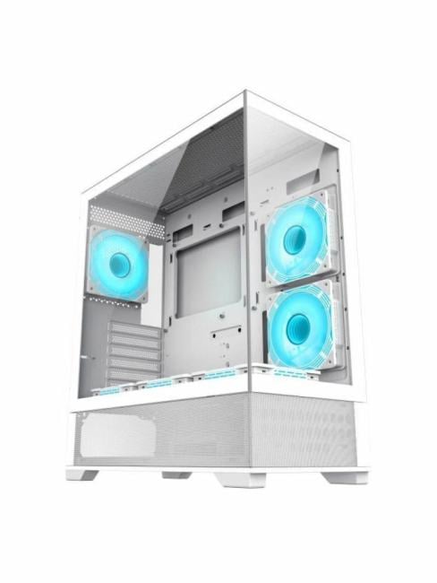 Корпус GameMax Vista AW White без БП (MID-TOWER,Бел.,Зак. стекло, USB3.0, Type-C, 6*120ARGB+cont)