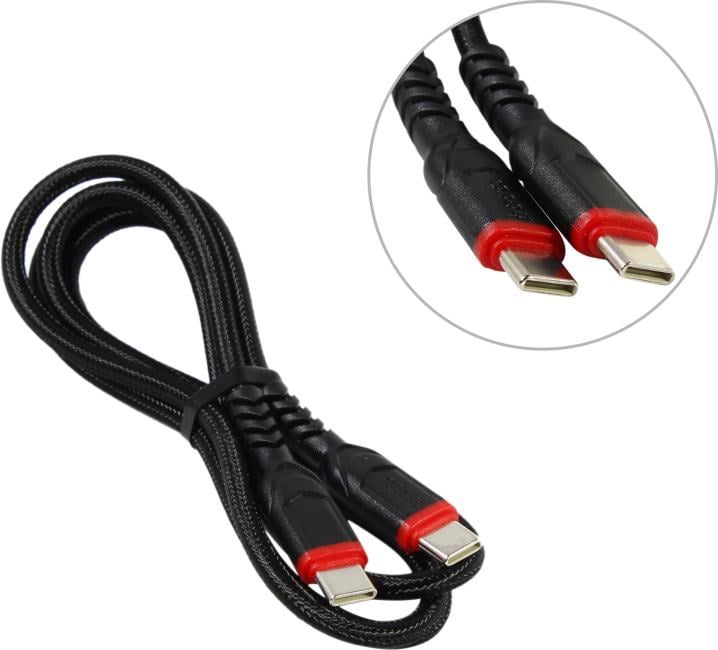 Hoco X59 Black <623087> Кабель  USB-C-->USB-C  3м