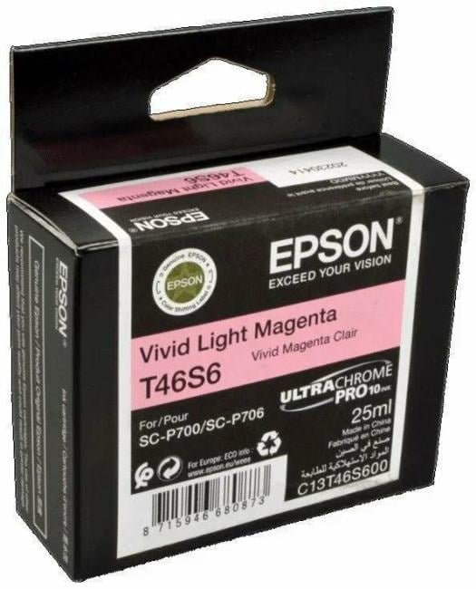 C13T46S60N - Картридж струйный Epson C13T46S60N для SC-P700 VIVID LIGHT MAGENTA ULTRACHROME PRO 10 INK) 25 ml