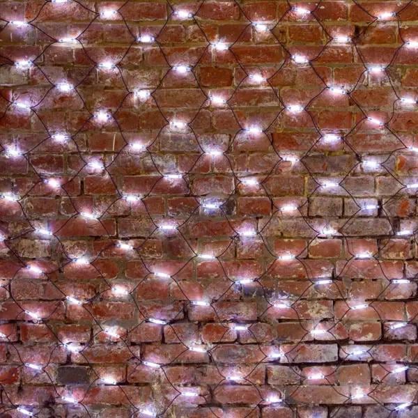 217-135 Гирлянда Сеть 2x4м 560 LED  БЕЛЫЙ  черный  каучук IP67