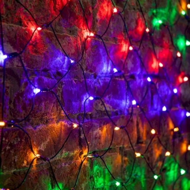 215-119 Гирлянда Сеть 1х1,5м 160 LED  МУЛЬТИ  черный  ПВХ IP65