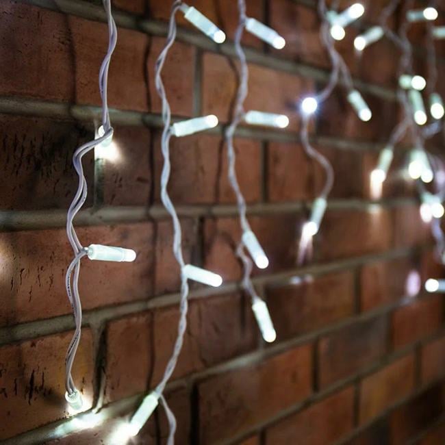 255-137 Гирлянда Бахрома (Айсикл) 4,8х0,6м 176 LED БЕЛЫЙ белый ПВХ IP65 нужен  блок 303-500-1 NEON-NIGHT