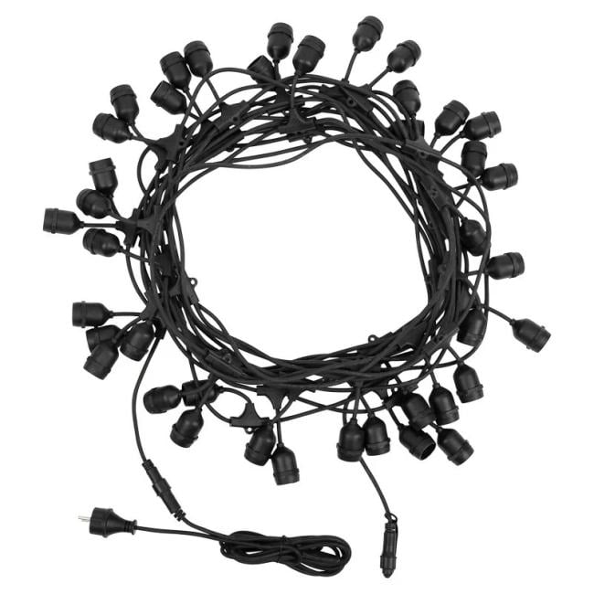 331-231 Гирлянда Belt-Light 2 жилы, 100м, шаг 40см, 225 подвесных патронов Е27, IP65,  черный  круглый  провод NEON-NIGHT