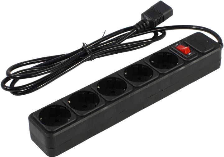 Сетевой удлинитель для UPS 5bites <SP5B-118U> Black <1.8м> ( 5  розеток, вход IEC320-C14)