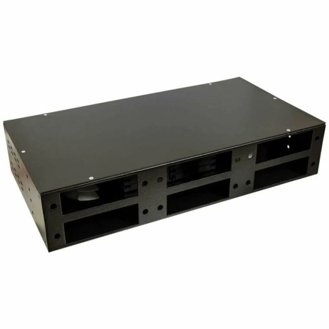 Кросс оптический стоечный Lanmaster LAN-FOBM-RM-6P 19'' на 6 адаптерных панелей, 2U, с  4-мя  сплайс-кассетами