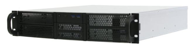 RE204-D4H2-A7-48 Корпус 2U ,4x5.25+2HDD,черный,без  БП(1U,1U-redundant),глубина 480мм,ATX 12"x9.6"