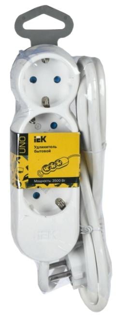 Удлинитель IEK WYP53-16-03-D15-Z, 3 розетки, 1.5м, 16А