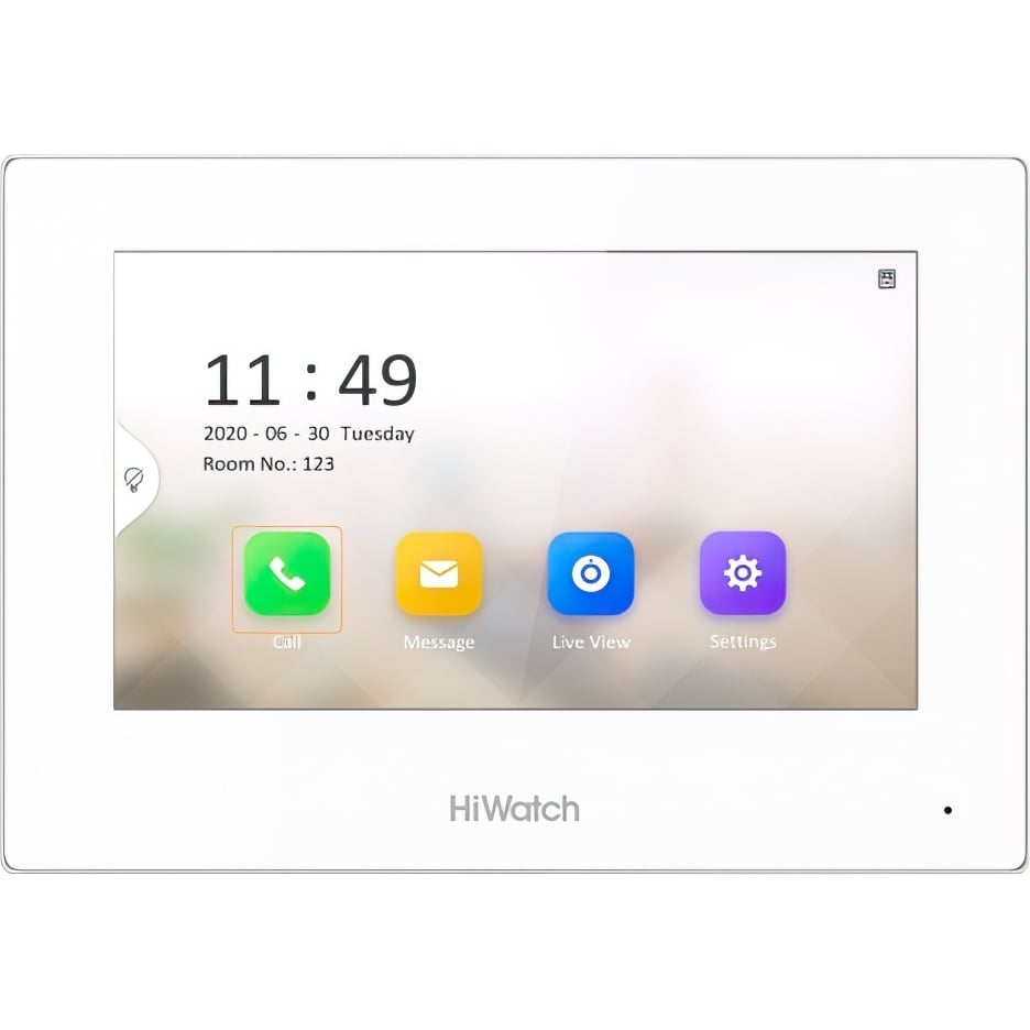 7 IP видеодомофонСенсорный 7" TFT LCD экран 1024*600; встроенные микрофон и динамик; тревожный вход 8; 10M/100M Ethernet; DC12В/PoE; 6Вт; 0 C...+55C; 200 140 15.1 мм