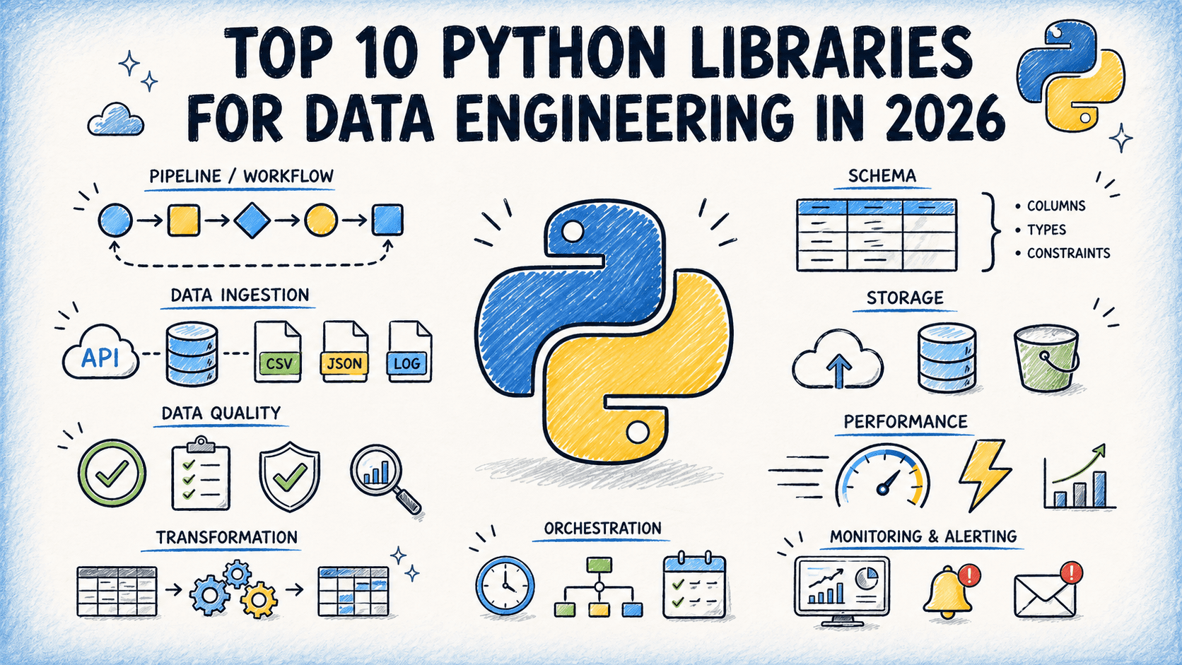 Топ-10 библиотек Python для инженерии данных в 2026 году