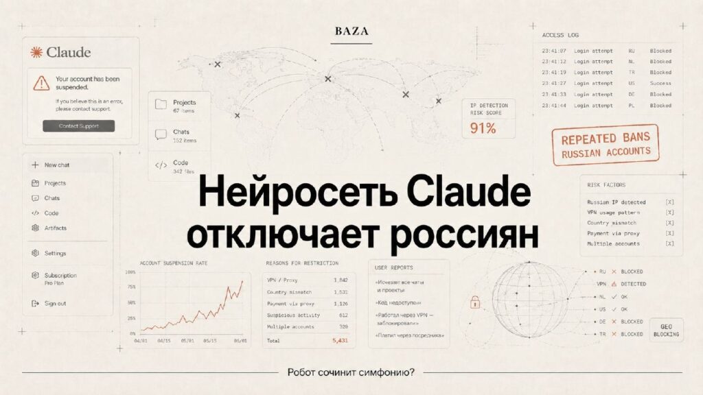 Claude снова начал банить пользователей из России. Доступ к аккаунтам... 1 ИдеиPRO
