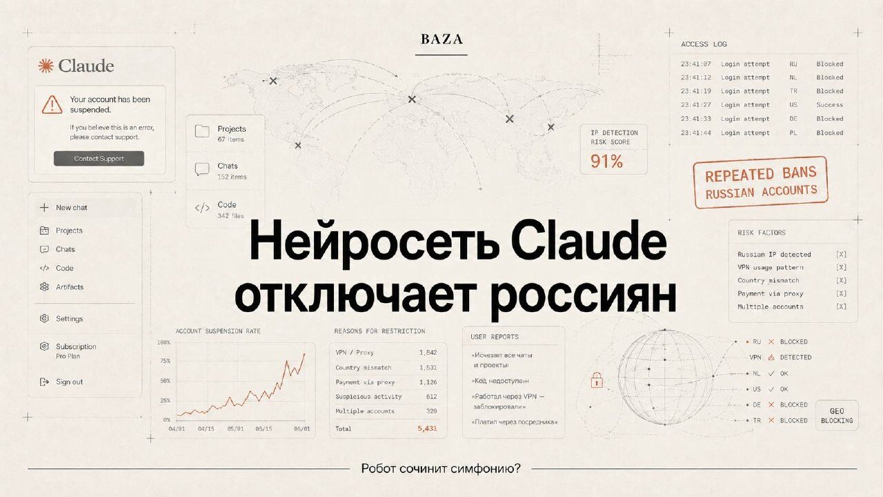 Claude снова начал банить пользователей из России. Доступ к аккаунтам…