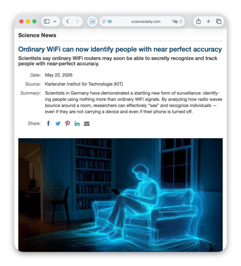Людей научились вычислять по Wi-Fi с точностью почти 100%. Стороннее... 1 ИдеиPRO
