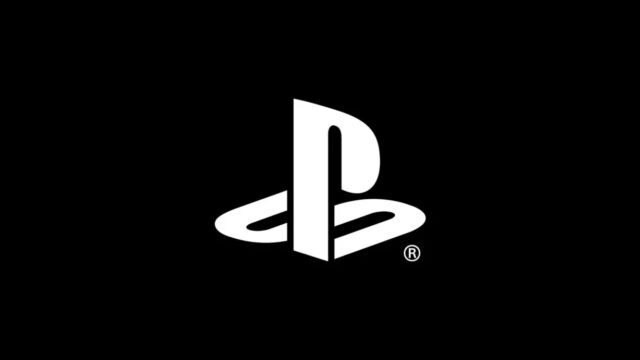 Логотип PlayStation на черном фоне, символизирует игровую приставку и бренд Sony.