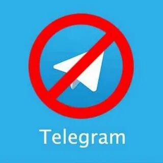 Запрещён Telegram: значок перечеркнут красным кругом для блокировки.