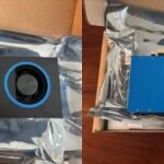 Графическая карта Intel Arc Pro A310 в упаковке, вид спереди и сзади.