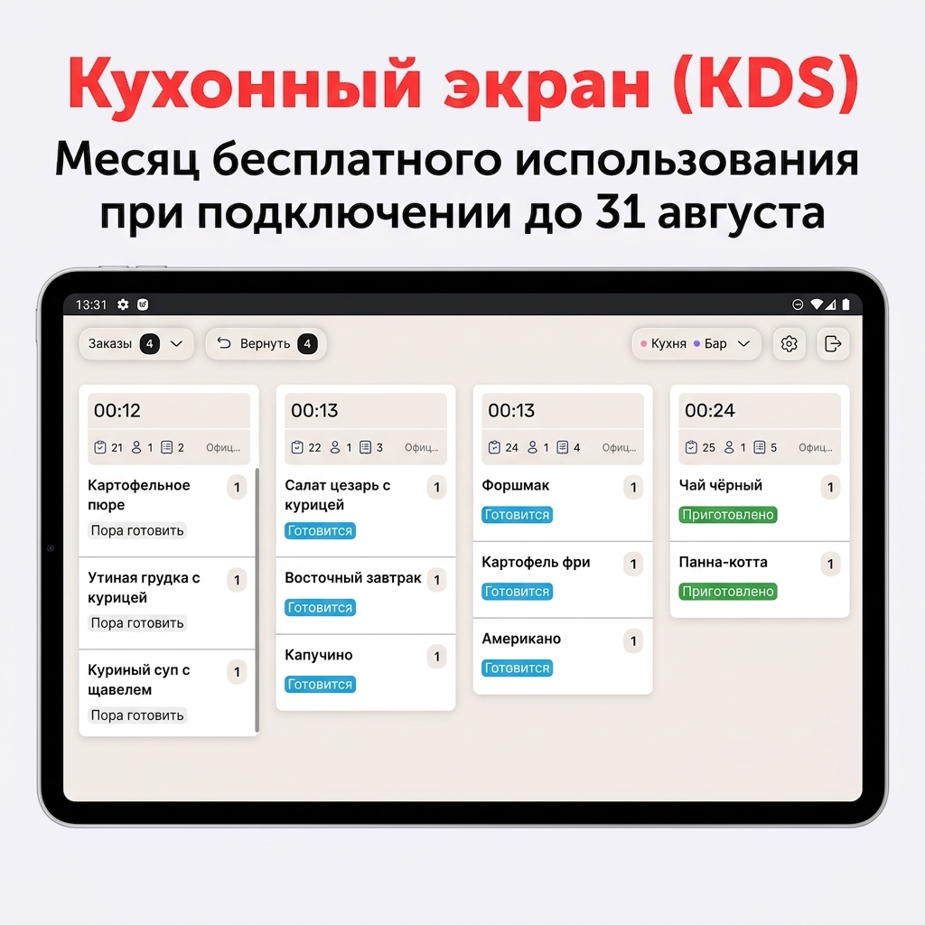 Попробуйте KDS бесплатно