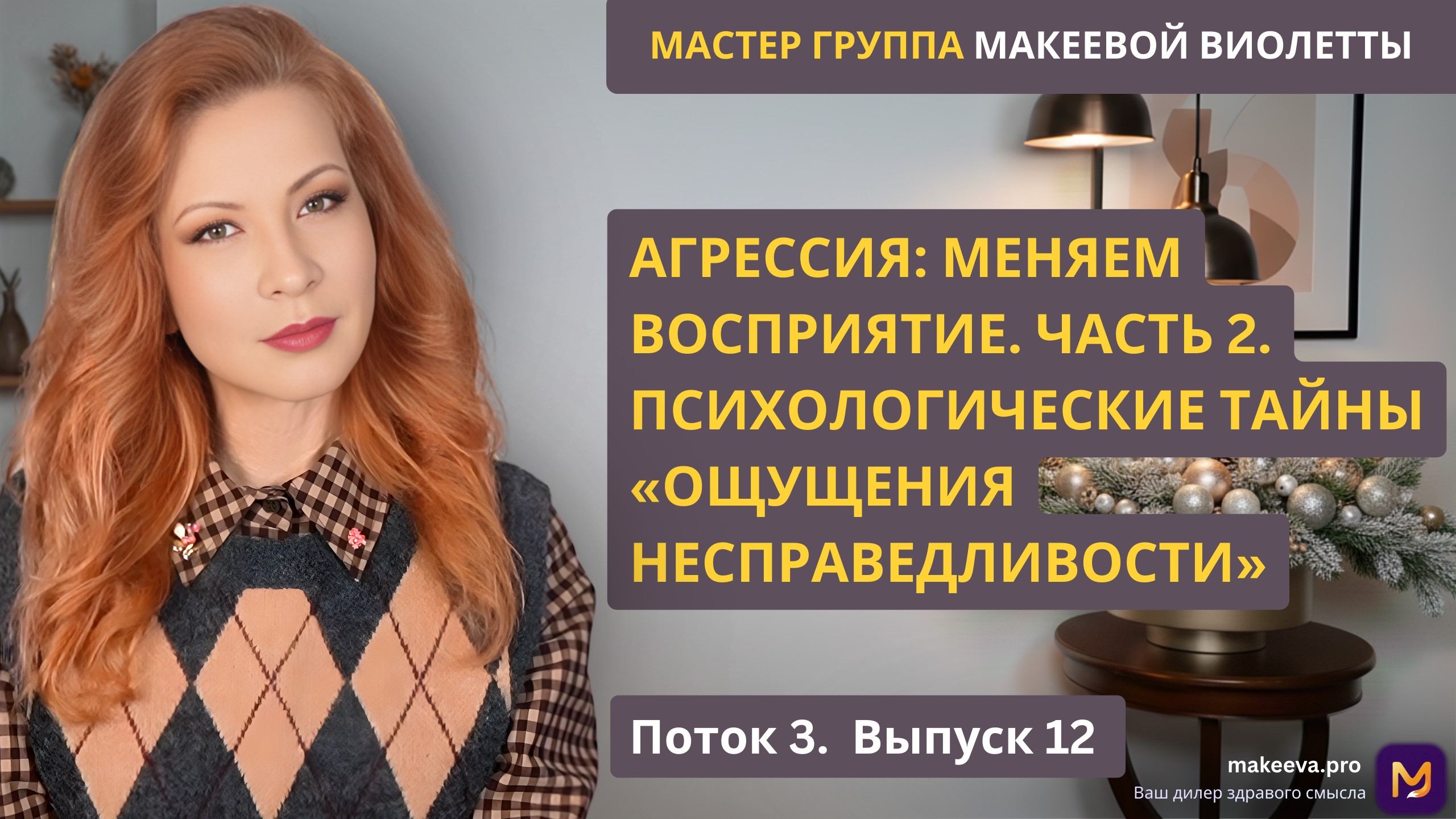 Мастер Группа Макеевой Виолетты. Агрессия: меняем восприятие. Часть 2. Психологические тайны «ОЩУЩЕНИЯ НЕСПРАВЕДЛИВОСТИ» 