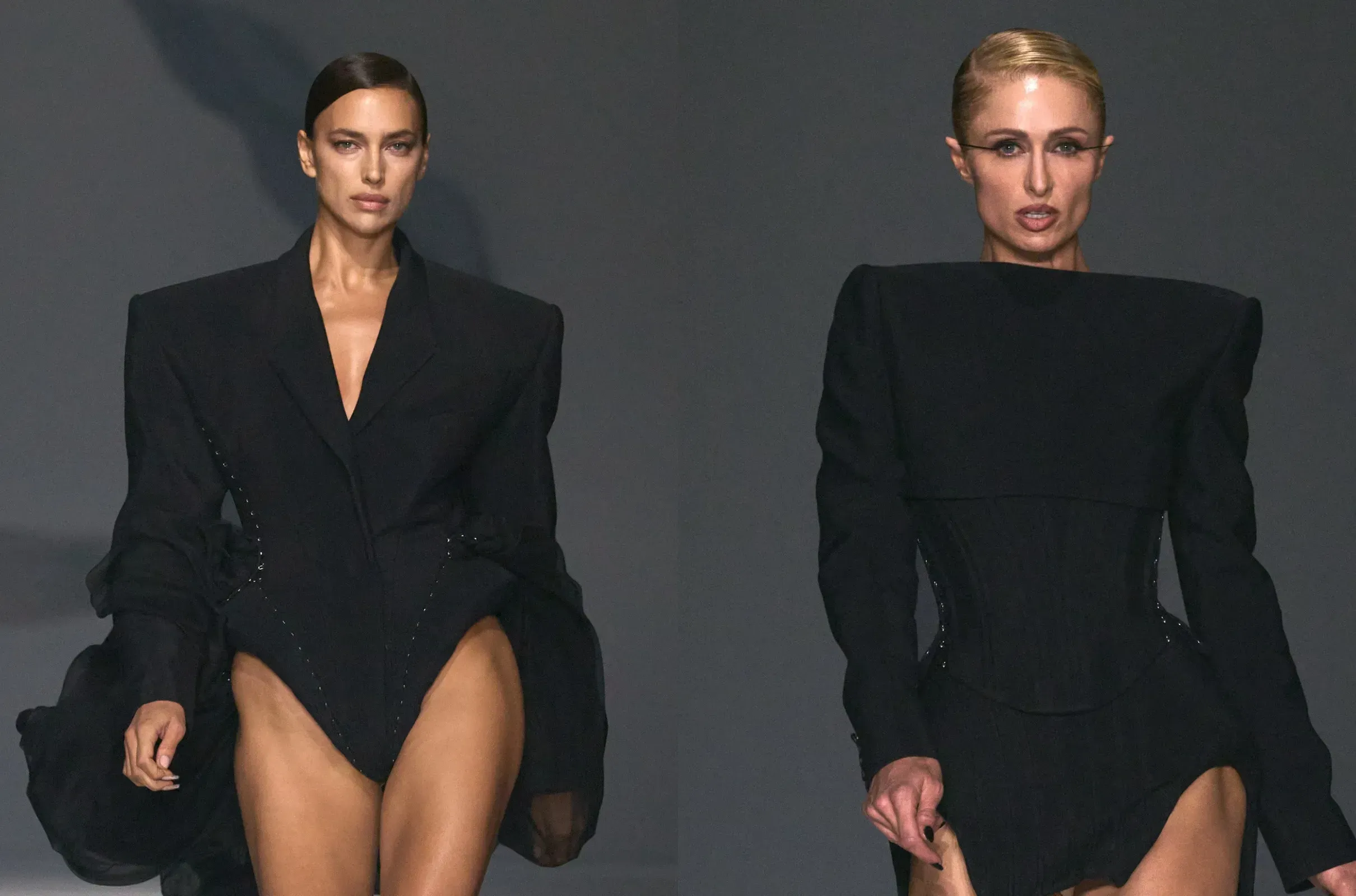 Наташа Поли в Mugler. Анджела Бассетт показ Мюглер. Наташа Поли в Mugler Каннский фестиваль 2024.