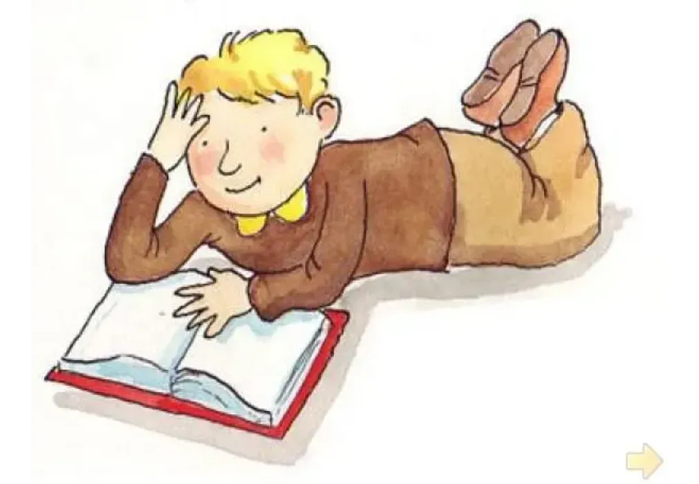 Неверный читать. Мальчик лежит с книжкой. Не читай лежа. Ребенок лежит рисунок. Иллюстрации чтение лежа.