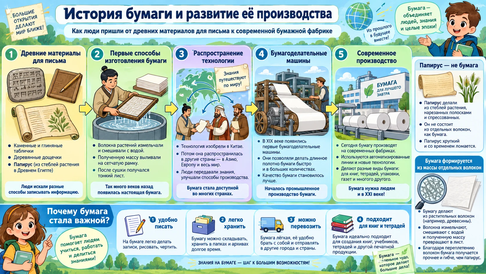 История развития бумаги и переход от ручного изготовления к современному промышленному производству