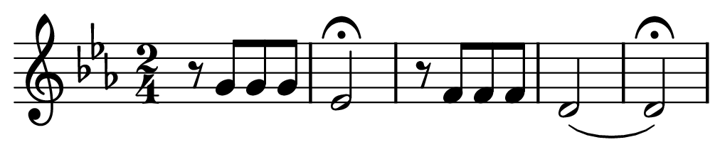 Начальный мотив Симфонии № 5 Бетховена