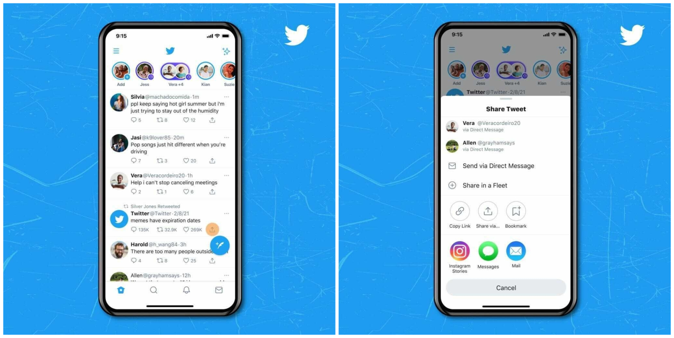 Twitter разрешил пользователям делиться твитами в Stories