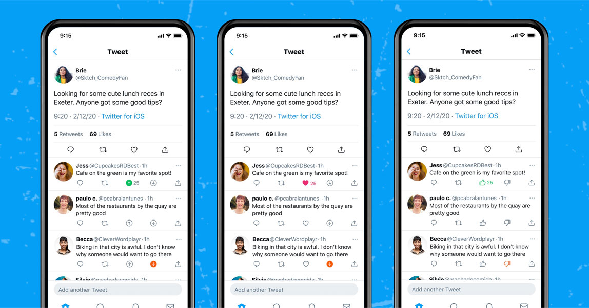 Twitter начал тестировать реакции за и против, которые можно ставить к твитам других пользователей