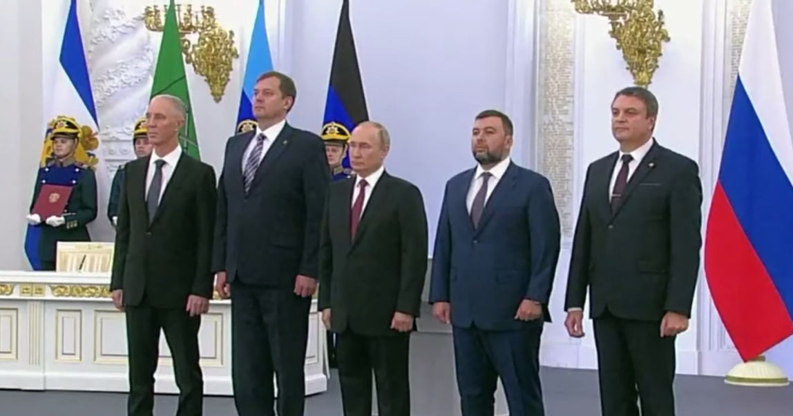 Путин и главы ДНР, ЛНР, Херсонской и Запорожской областей подписали договоры о присоединении. Главное