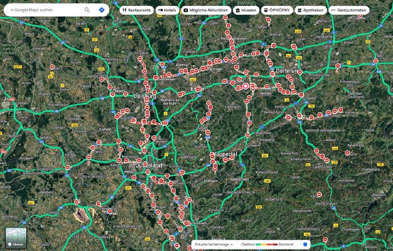Google Maps ошибочно показала массовые перекрытия автобанов в Германии