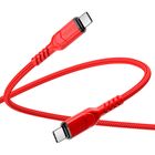 Превью-изображение №1 для товара «Кабель Hoco x59 Victory 60W charging data cable Type-C to Type-C 1m Red»