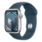 Превью-изображение №1 для товара «Apple Watch Series 9 41mm Silver Aluminium Case with Storm Blue Sport Band (GPS) S/M»