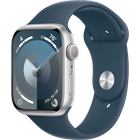 Превью-изображение №1 для товара «Apple Watch Series 9 45mm Silver Aluminium Case with Storm Blue Sport Band (GPS) M/L»