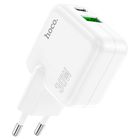 Превью-изображение №1 для товара «Адаптер Hoco C111A Lucky PD30W+QC3.0 charger White»