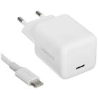 Превью-изображение №1 для товара «Адаптер UGREEN X513 30W USB-C GaN Fast Charger с кабелем USB-C-USB-C 1м (Белый)»