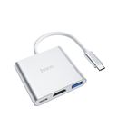 Превью-изображение №1 для товара «Многофункциональный 3-in-1 Type-C Adapter Hoco HB14»