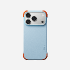 Превью-изображение №1 для товара «Кожанный чехол MOFT Frame Case iPhone 17 Pro Голубой с оранжевым»