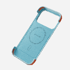 Превью-изображение №2 для товара «Кожанный чехол MOFT Frame Case iPhone 17 Pro Голубой с оранжевым»