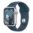 Превью-изображение №1 для товара «Apple Watch Series 9 41mm Silver Aluminium Case with Storm Blue Sport Band (GPS) M/L»