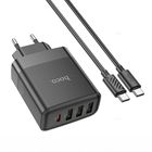 Превью-изображение №2 для товара «Адаптер Hoco C127A Intelligent PD45W 3 USB+Type-C Charger Black»