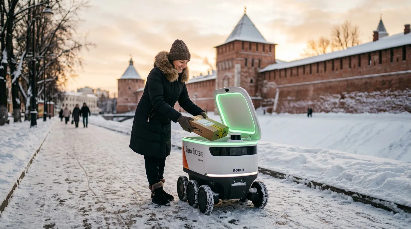 Photo - Delivery Robots Roll Onto Nizhny Novgorod Sidewalks