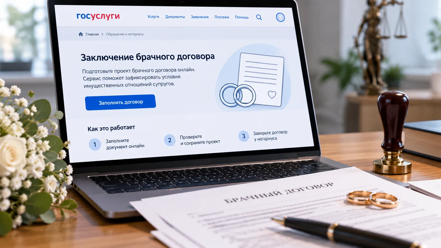 Gosuslugi Launches Online Service for Drafting Marriage Contracts