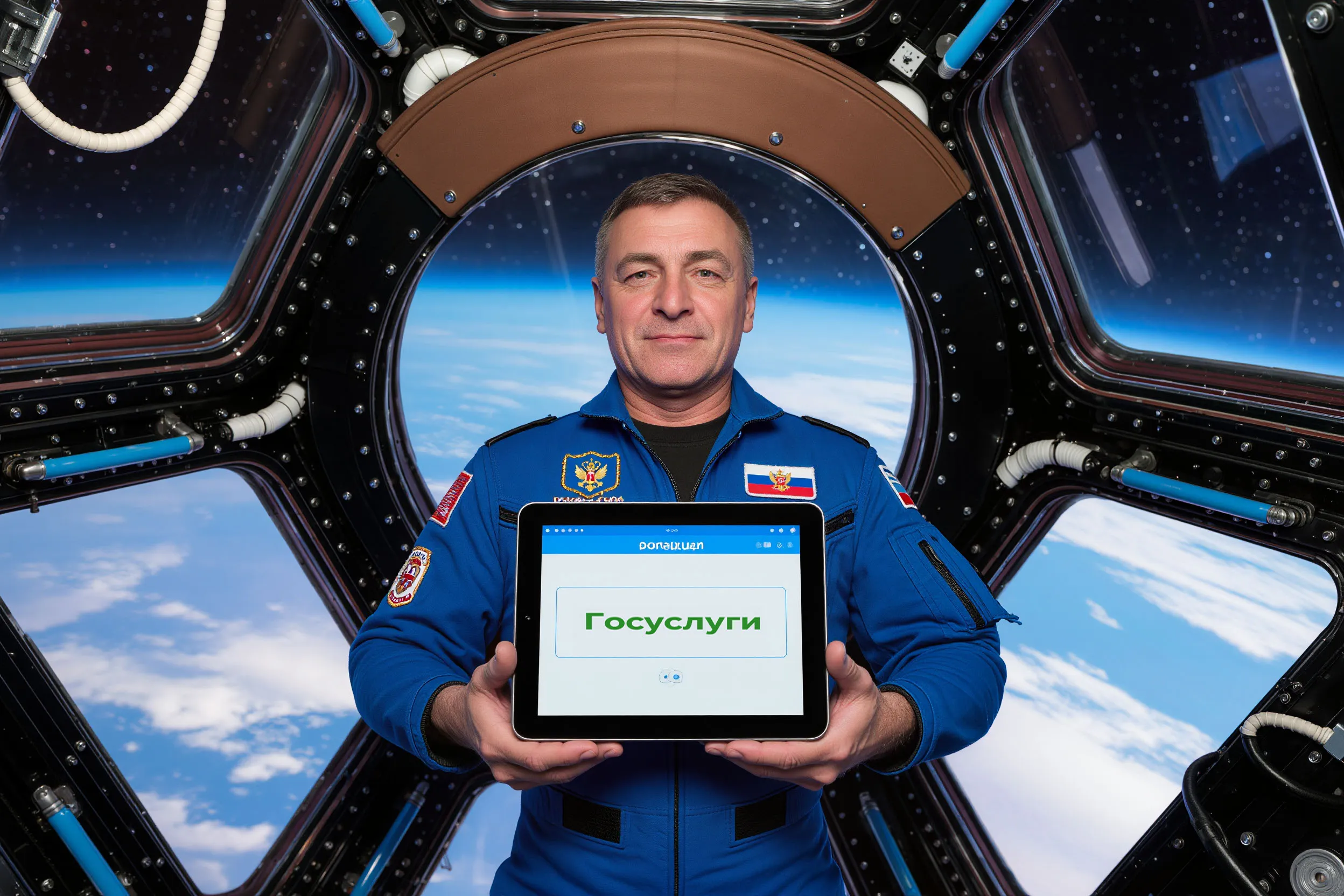Photo - A Russian Cosmonaut Uses a Government e‑Service from Space